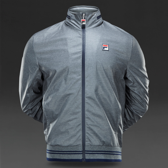 FILA Tenconi Lightweight Coated Matchday Jacket Grey Marl / Peacoat for Men